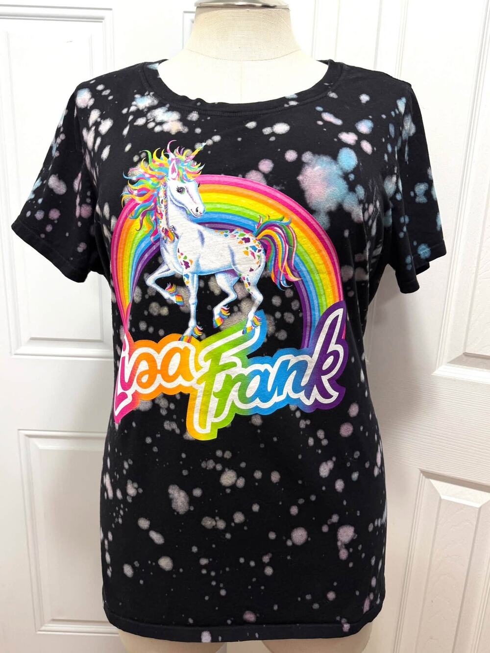 Torrid 3 Lisa Frank Rainbow Unicorn Tie Dye Crew Graphic T Shirt Punk Goth 3X